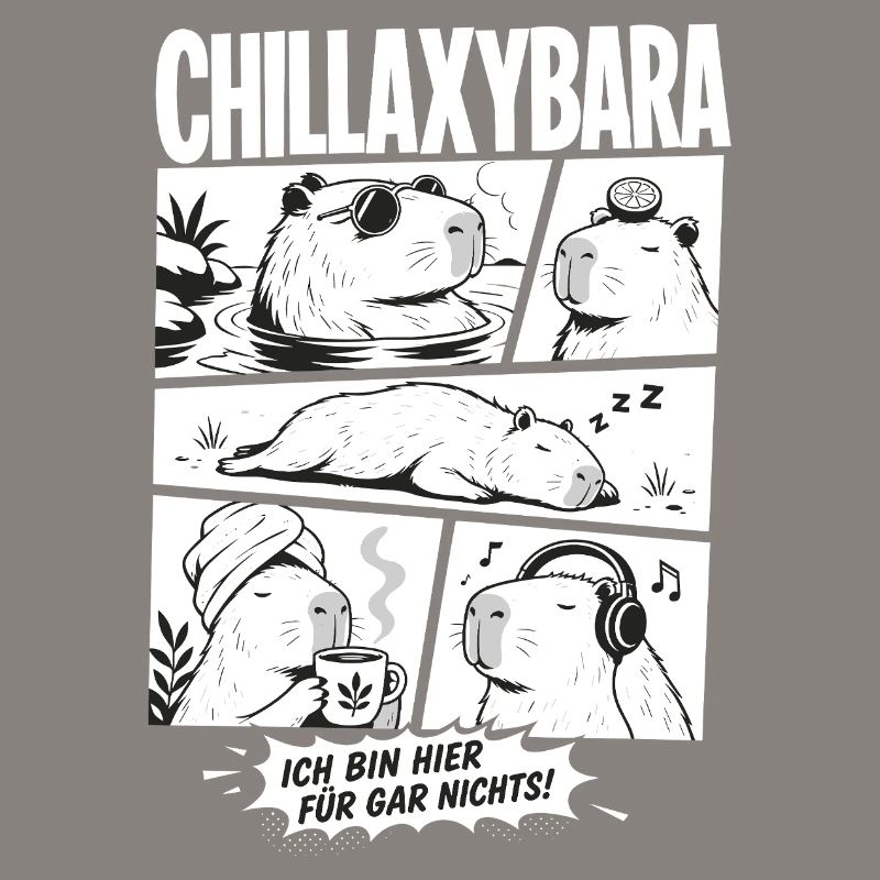 Chillax Capybara Lustiger Comic Stil