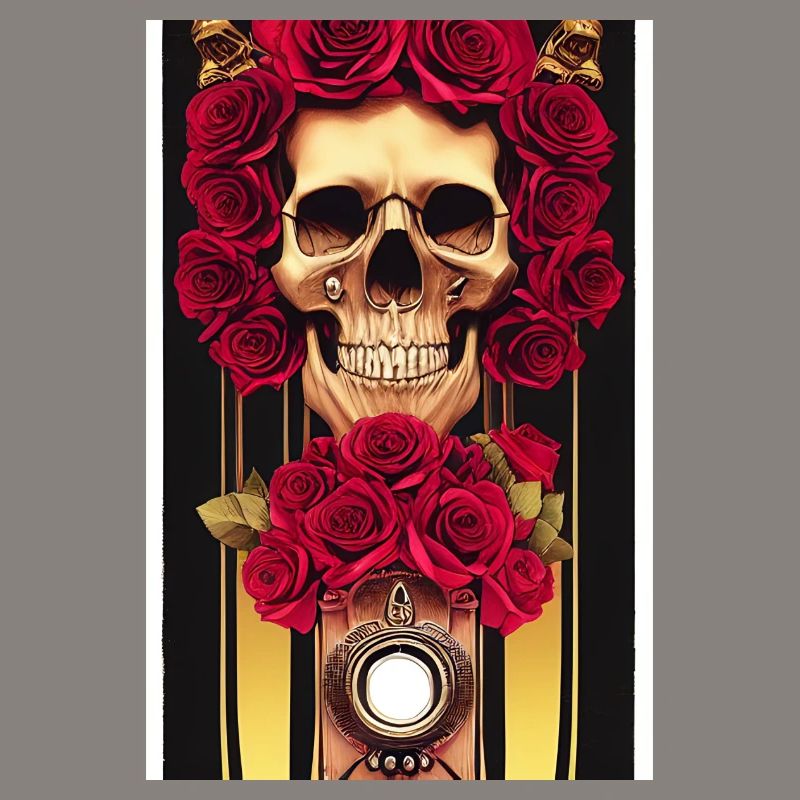 Abstract skull with roses