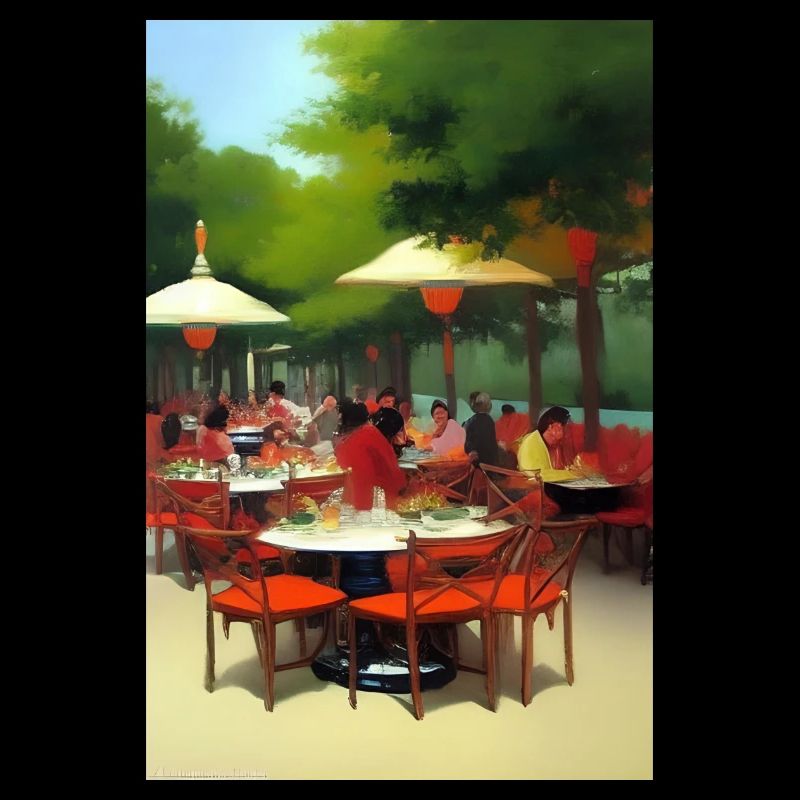 Asiatisches Cafe im Freien