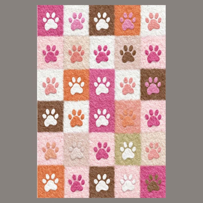 Pfotenabdruck-Patchwork-Plüschfelder