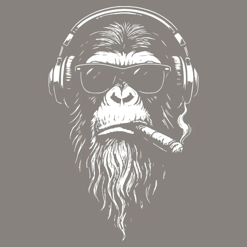 Chill DJ Monkey mit Kopfhörern