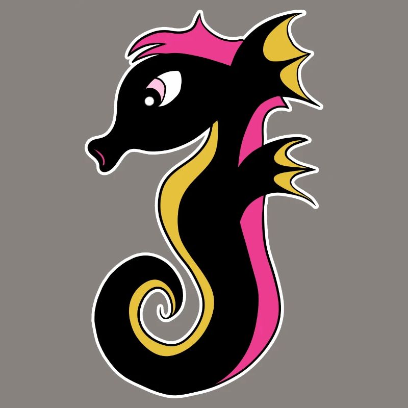Hippocampe néon en fleurs