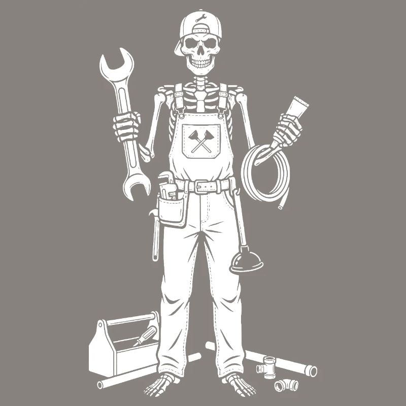 Skeleton Mechanic with Tools