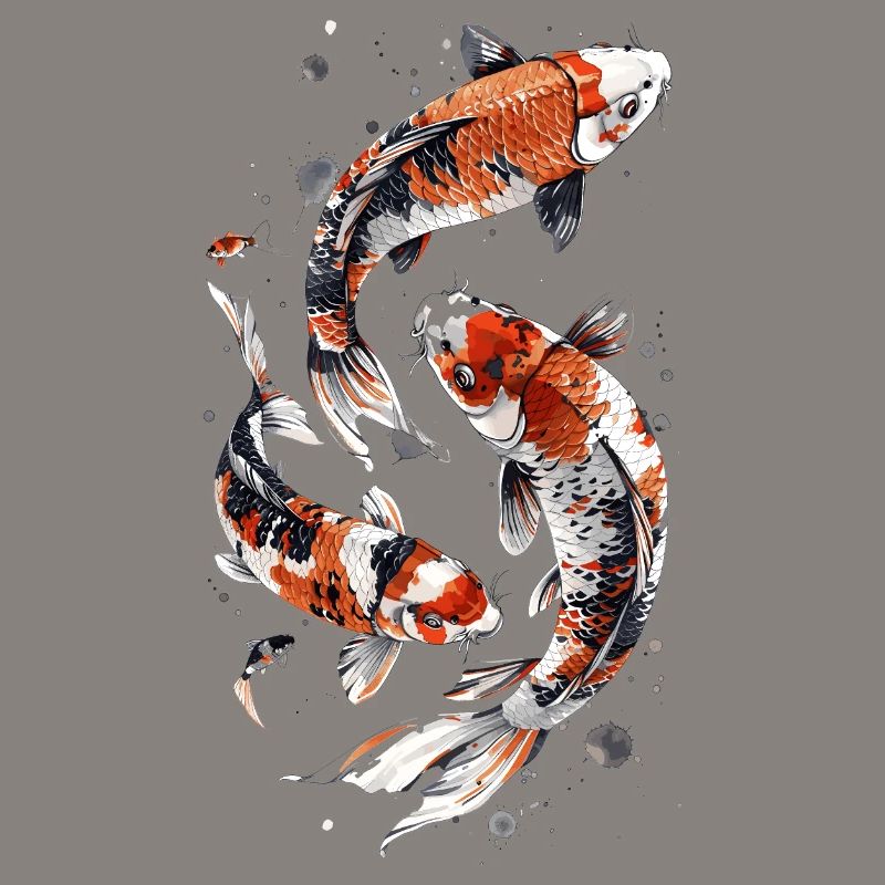 Conception astucieuse de poisson Koi, conception élégante de Koi