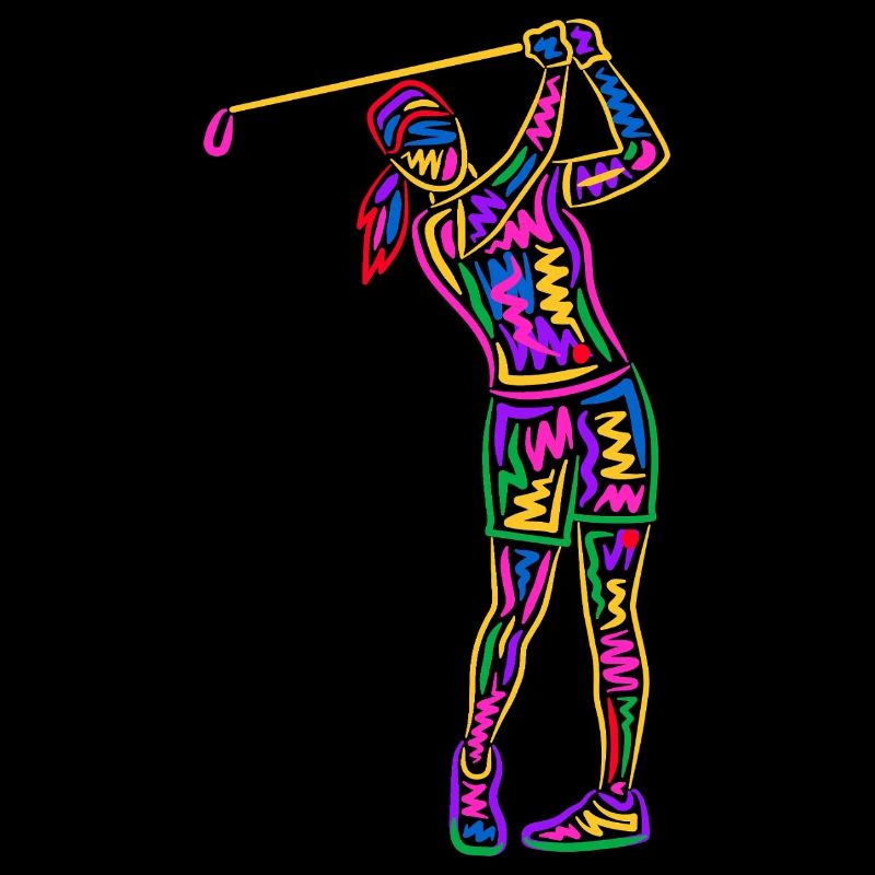 Golf Golfer bunt Frauen Kinder Mädchen Golfspieler