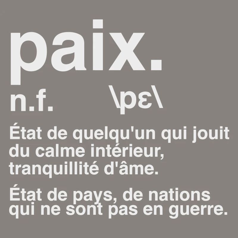 Friedensdefinitions-Wörterbuchstil