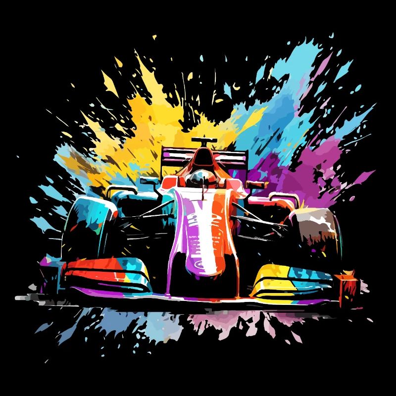 Rennwagen-Geschwindigkeit Bunte Splash-Art-Rennfahrer