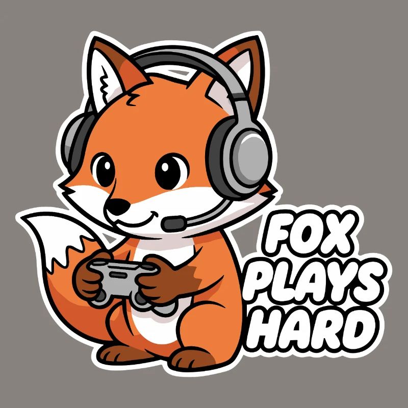 Fuchs mit Headset Spielheld
