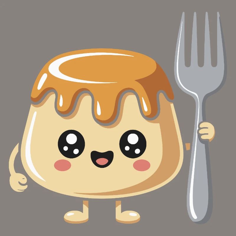 Pudding with fork