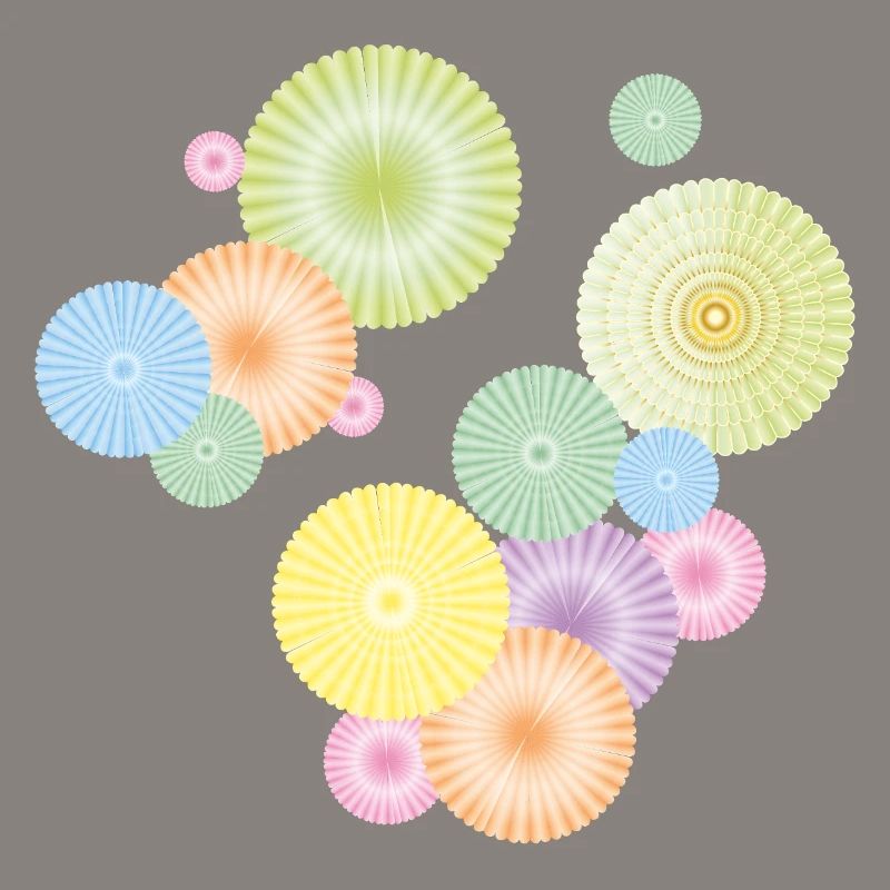 Pastel rosettes – decorative fan structure