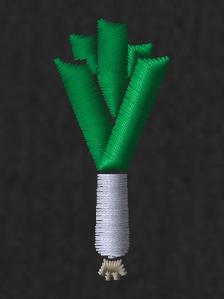Embroidered leeks