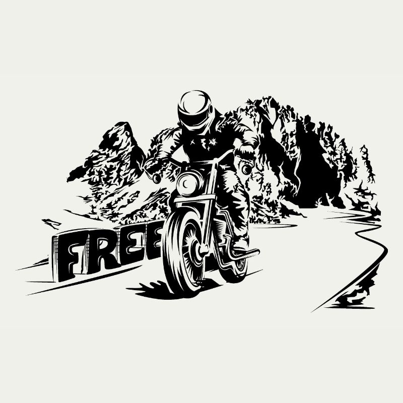 Motorrad frei Berge Dolomiten Biker Symbol Logo
