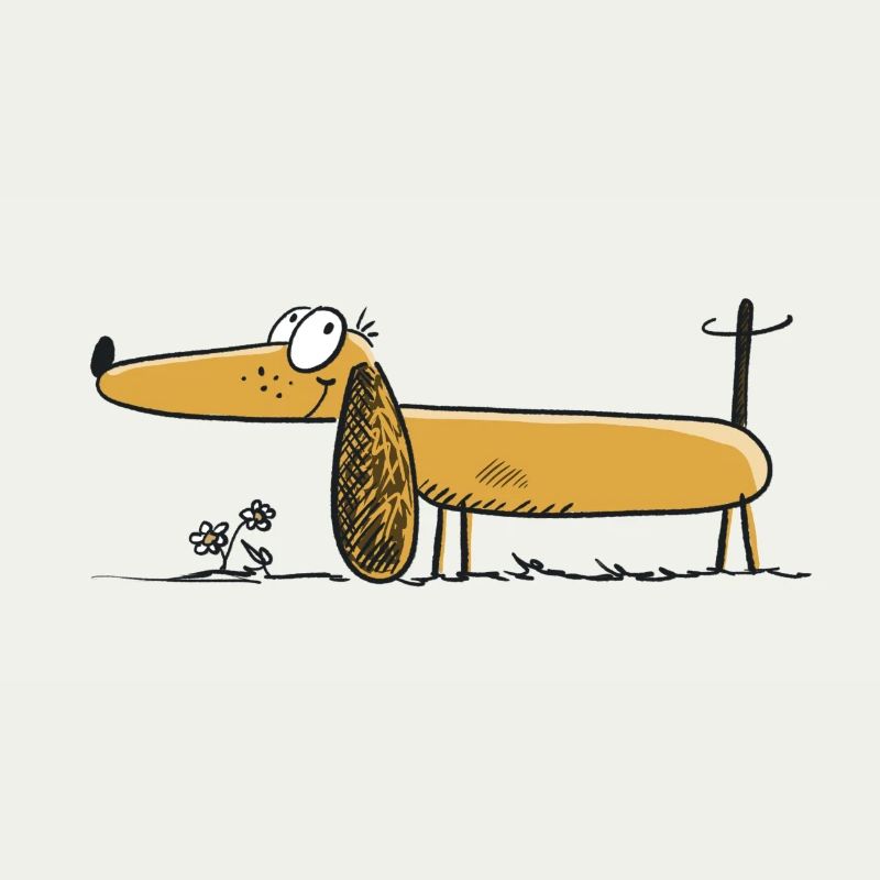 Lustiger Dackel - Dachshund - Teckel - Comic