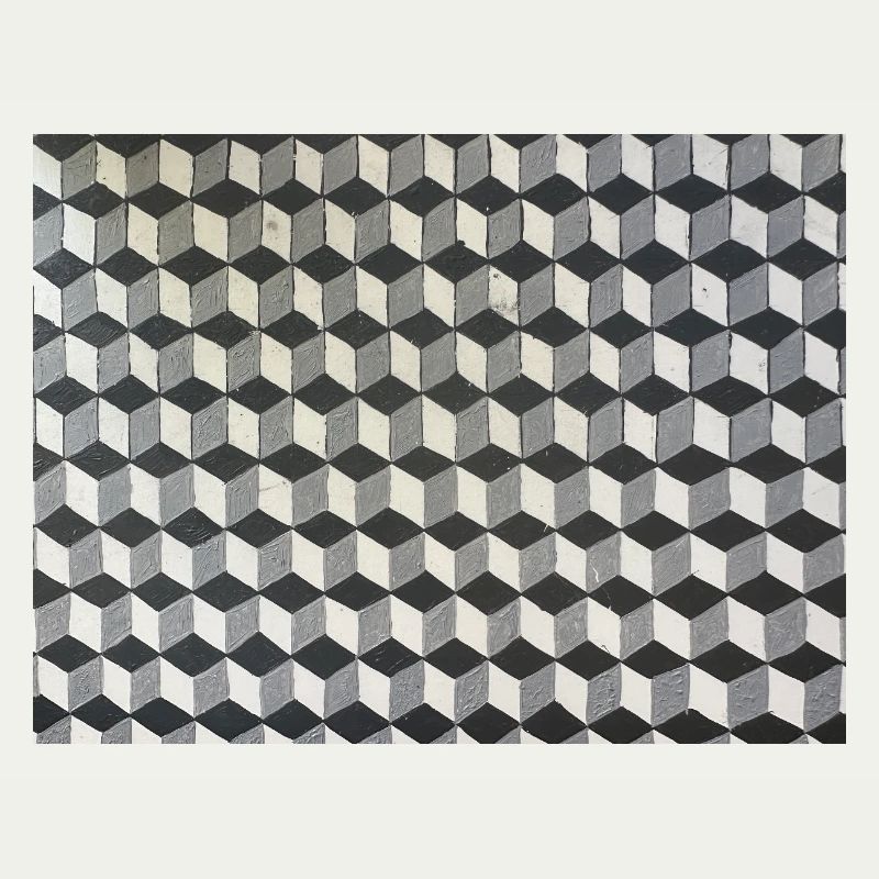 Three-dimensional cubes grayscale