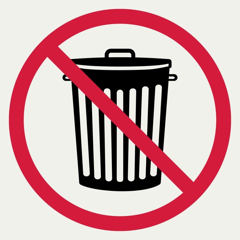 interdit schild zone pas tonne muelle