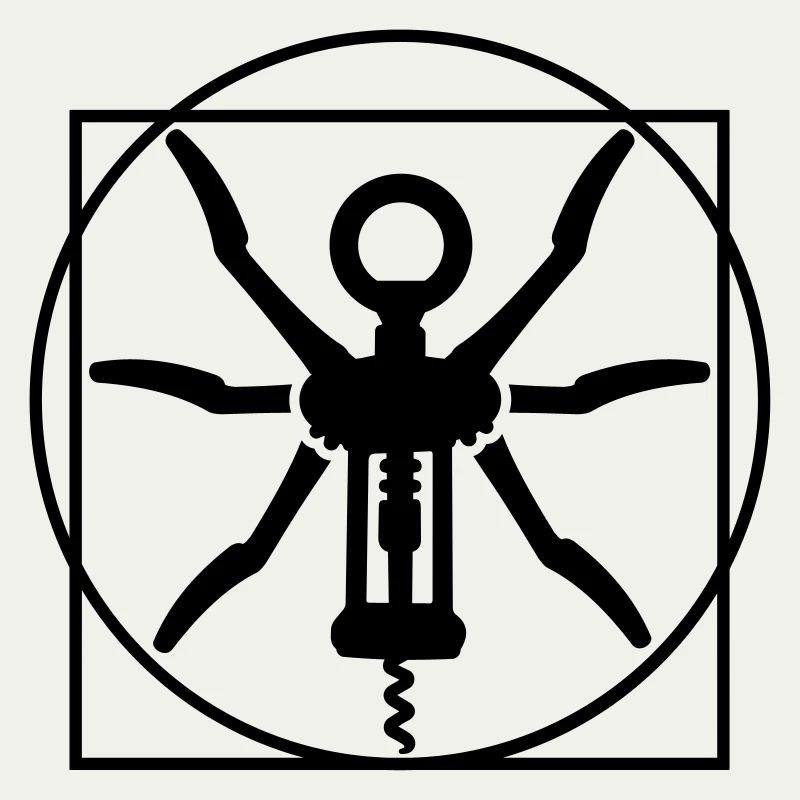 Vitruvian man wine cork screw Leonardo Da Vinci