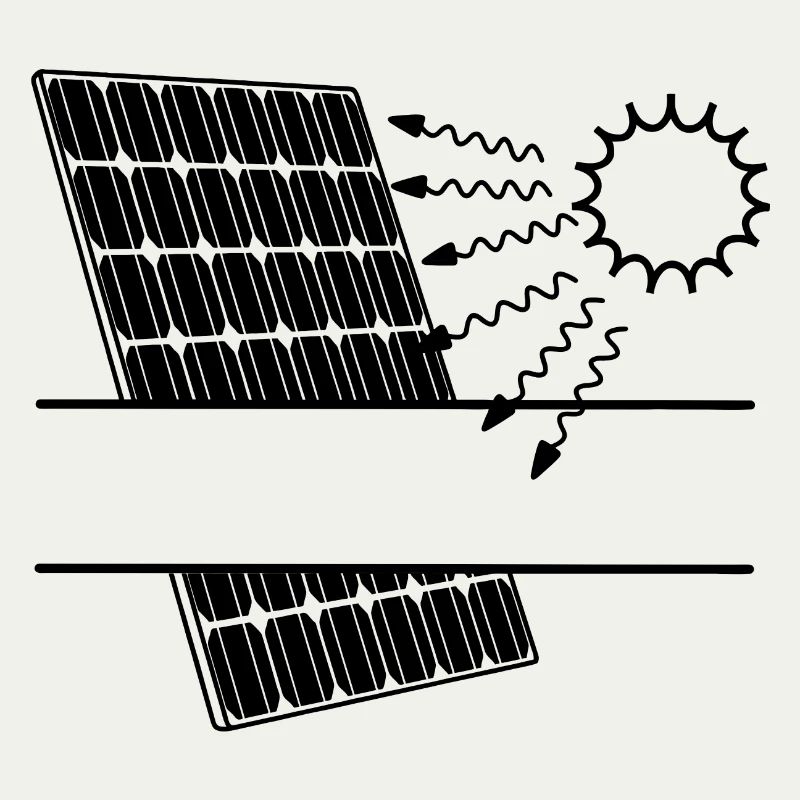 Solar panel with Solar radiation and sun