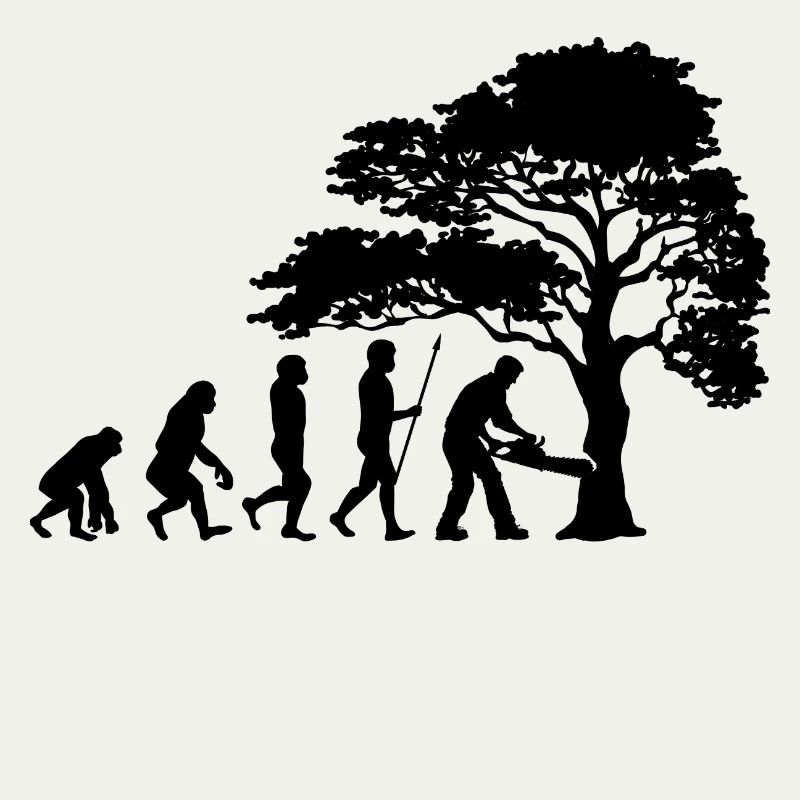 Lumberjack Tree Evolution Saw Sawdust