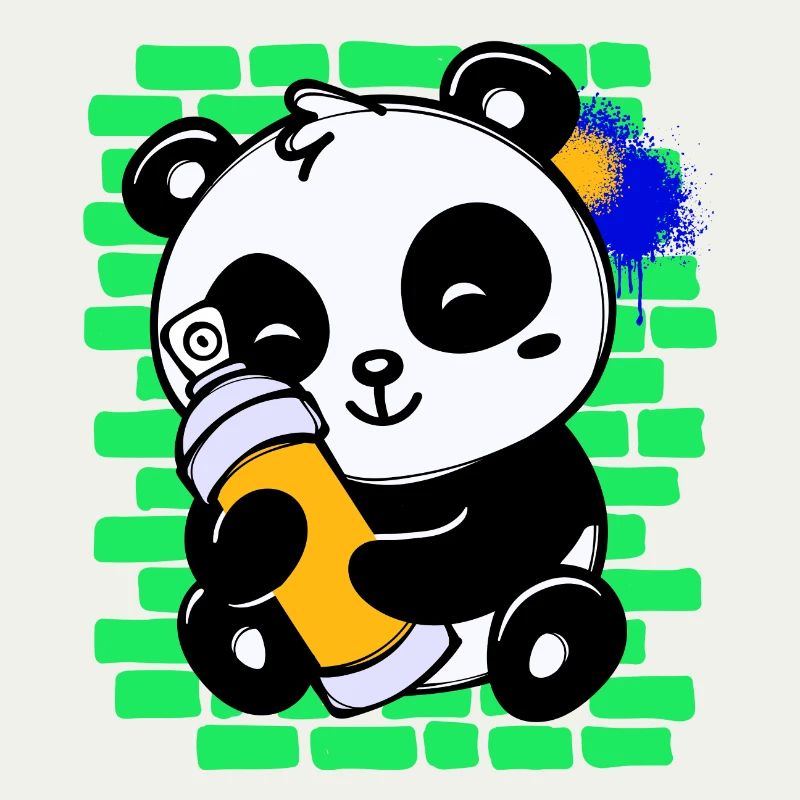 Graffiti Panda Drawing Illustration Spray Can