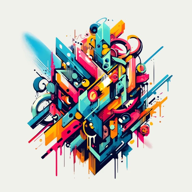 Coole bunte dynamische Graffiti-Illustration