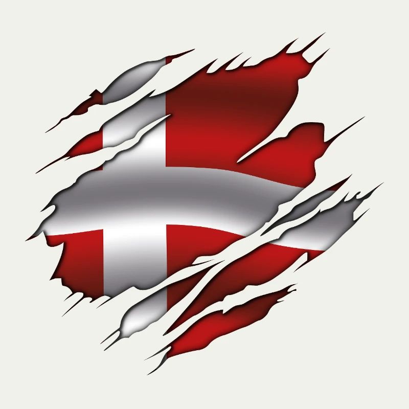 Drapeau du Danemark - Danemark - Drapeau déchiré