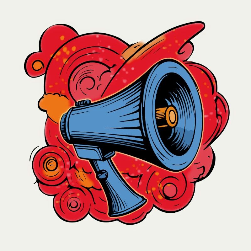 Graffiti speaker with vibrating explosions