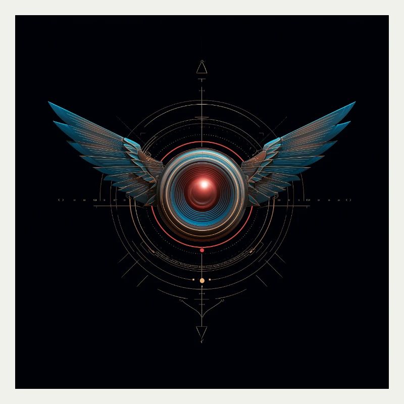 Futuristic Winged Emblem – Techno Vision