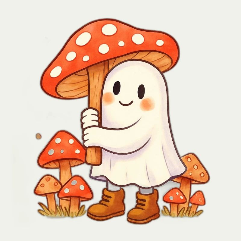 Geist mit Regenschirm - ein Pilz