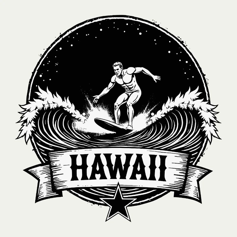 Hawaii Surfer Surfer on Pacific Wave