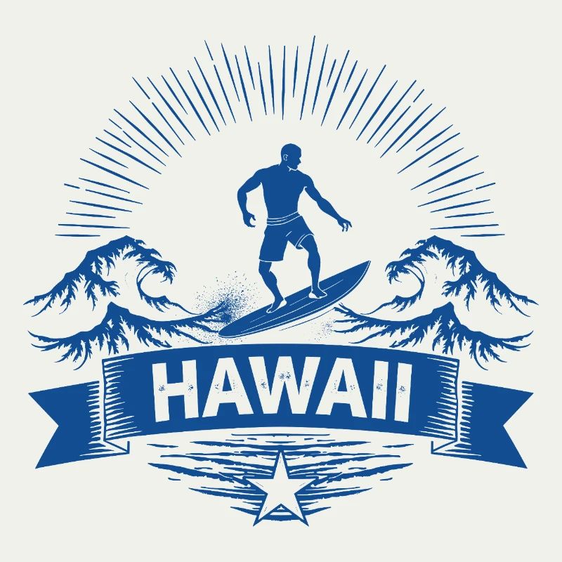 Hawaii Surfer Surfer on Pacific Wave