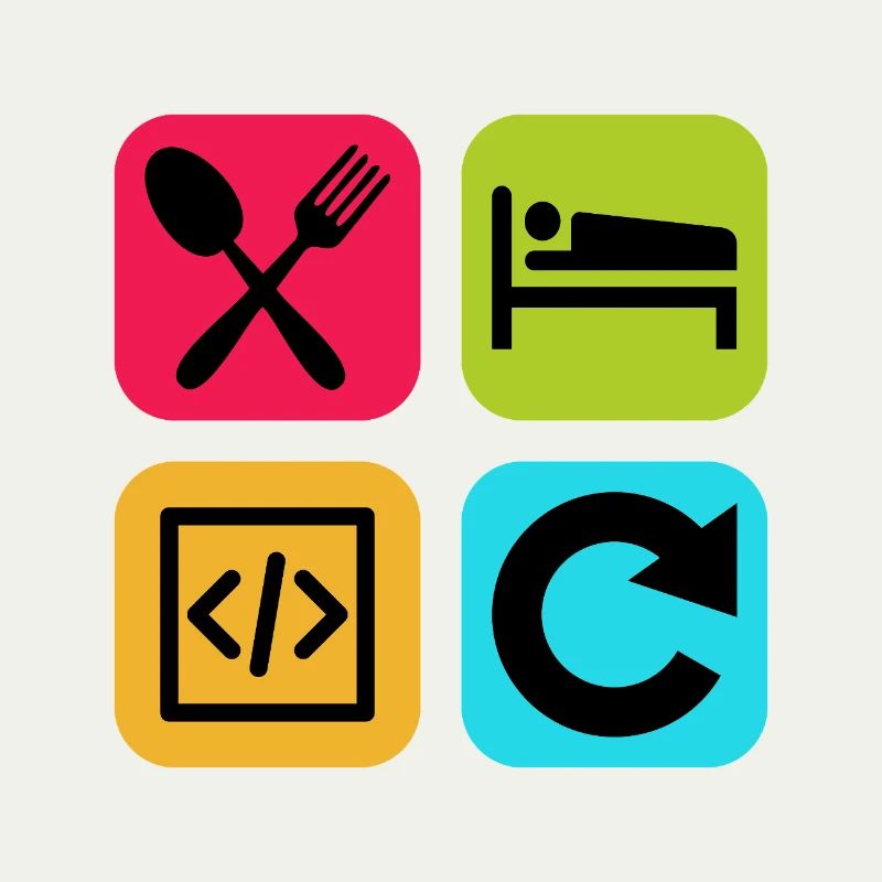 Manger Dormir Code Répéter Citation drôle Dev