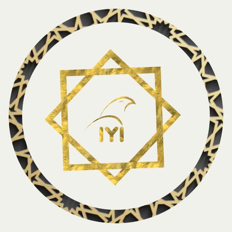 Geometric gold logo with pattern frame