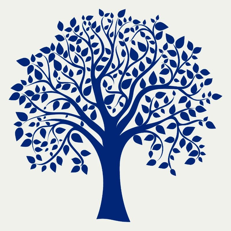Base Blue Jumbo Tree Print Silhouette
