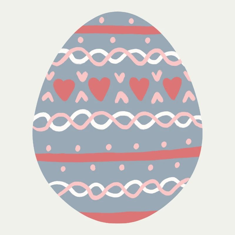 Pastel Hearts Egg Pattern