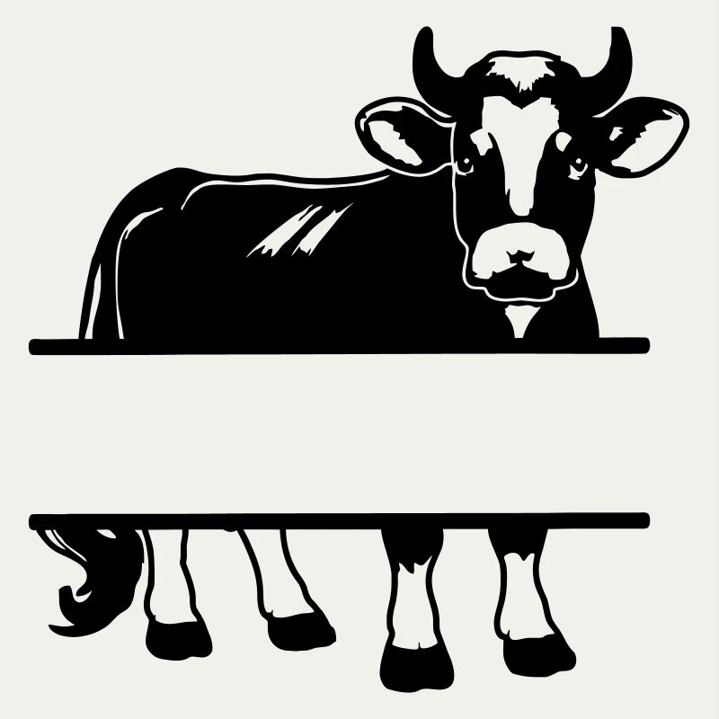 Silhouette de vache avec espace de texte – Chemise de ferme