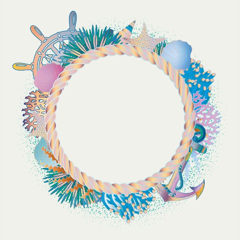 Maritime Rope Frame – with Corals & Shells