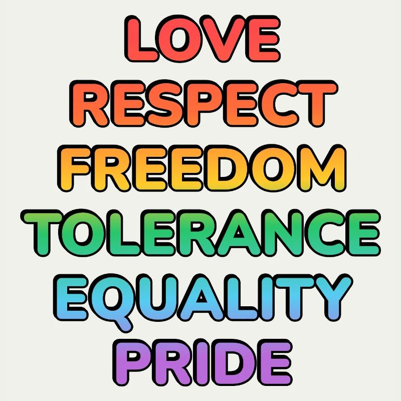 Pride Values Rainbow Text