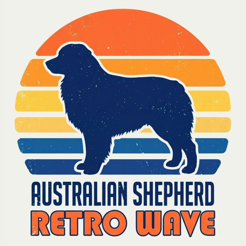 Retro Wave Aussie: Vintage Australian Shepherd