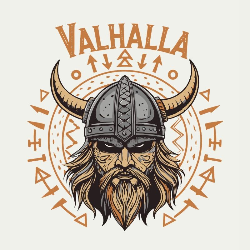 Mächtiger Wikinger mit Walhalla-Helm