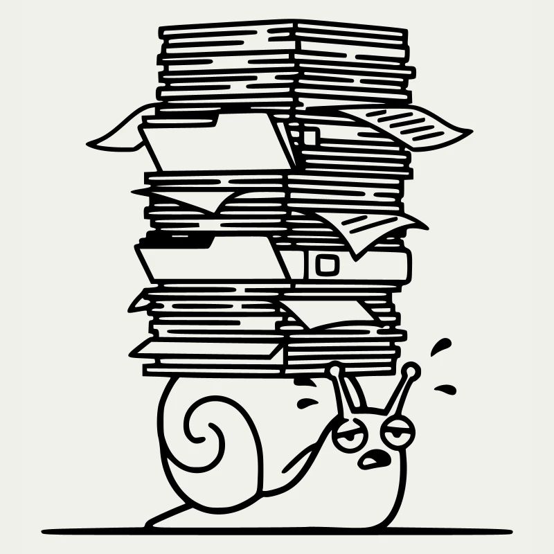 Snail Paper Stack Office Outline