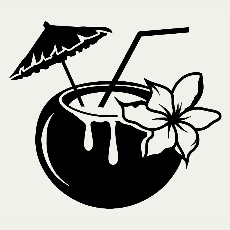 Un cocktail de lait de coco avec des fleurs