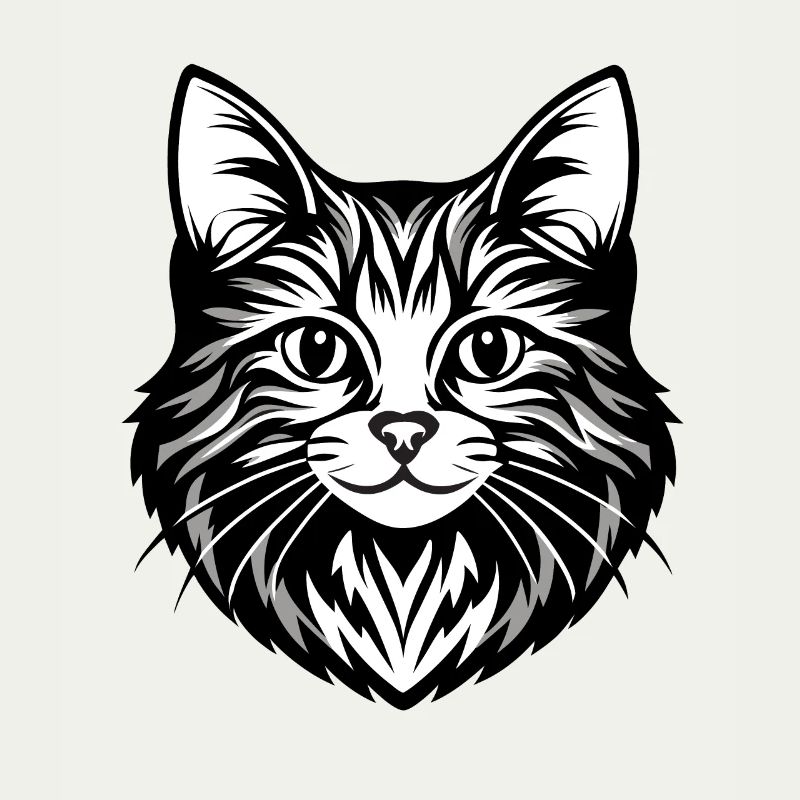 Illustration complexe de visage de chat