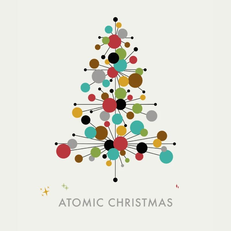 Noël atomique - Conception rétro d’arbre de Noël