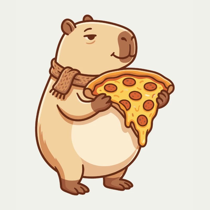 Pizza Capybara with melty cheese