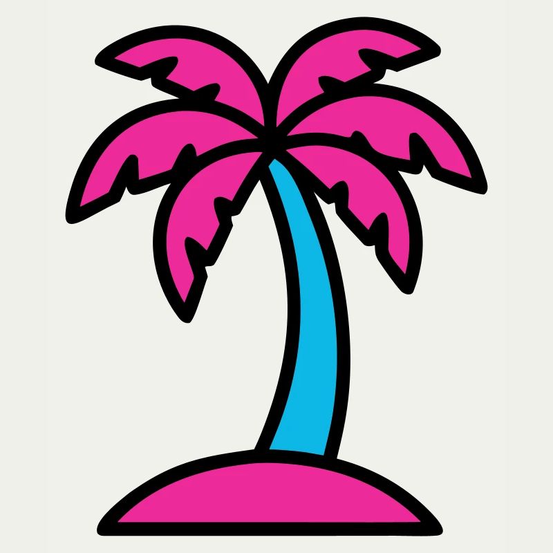 Neon Palm Tree 90s Vaporwave