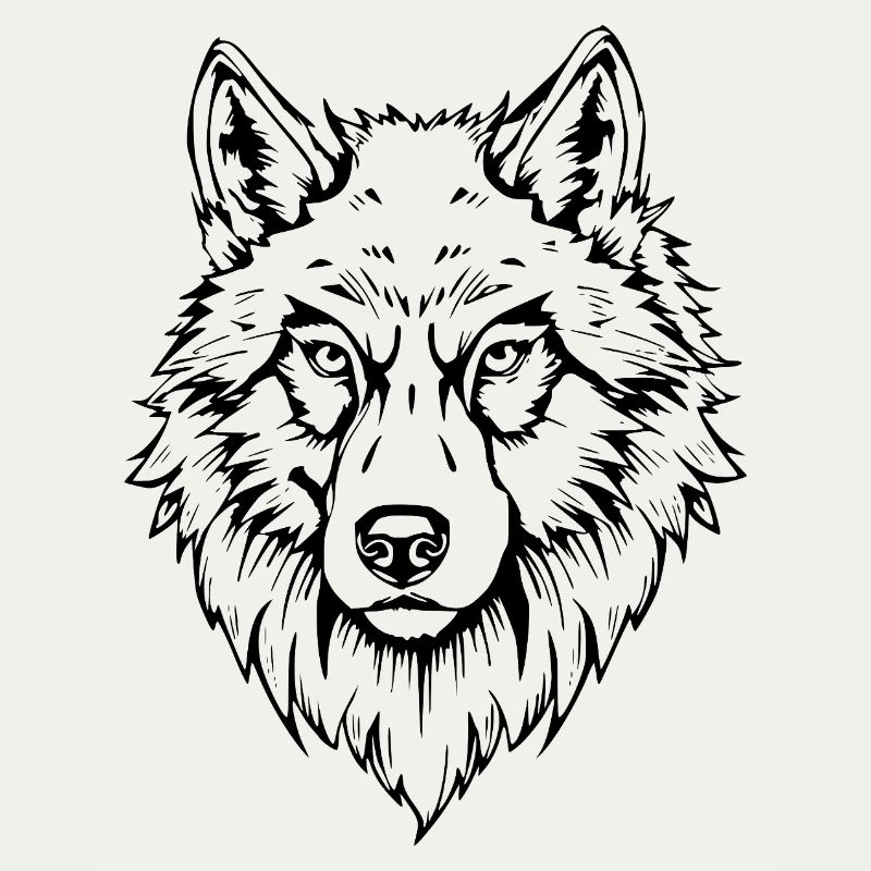 black wolf head face