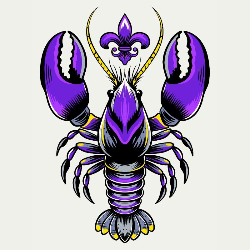 Mardi Gras Languste mit Fleur-de-Lis Design