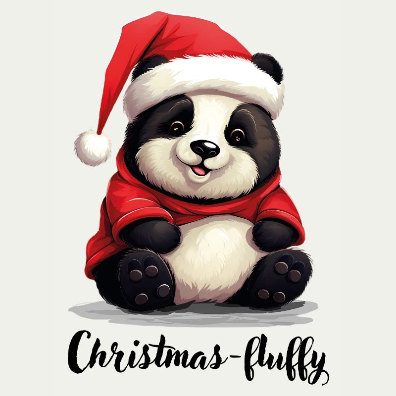 Christmas, Panda bear, chubby panda, fluffy
