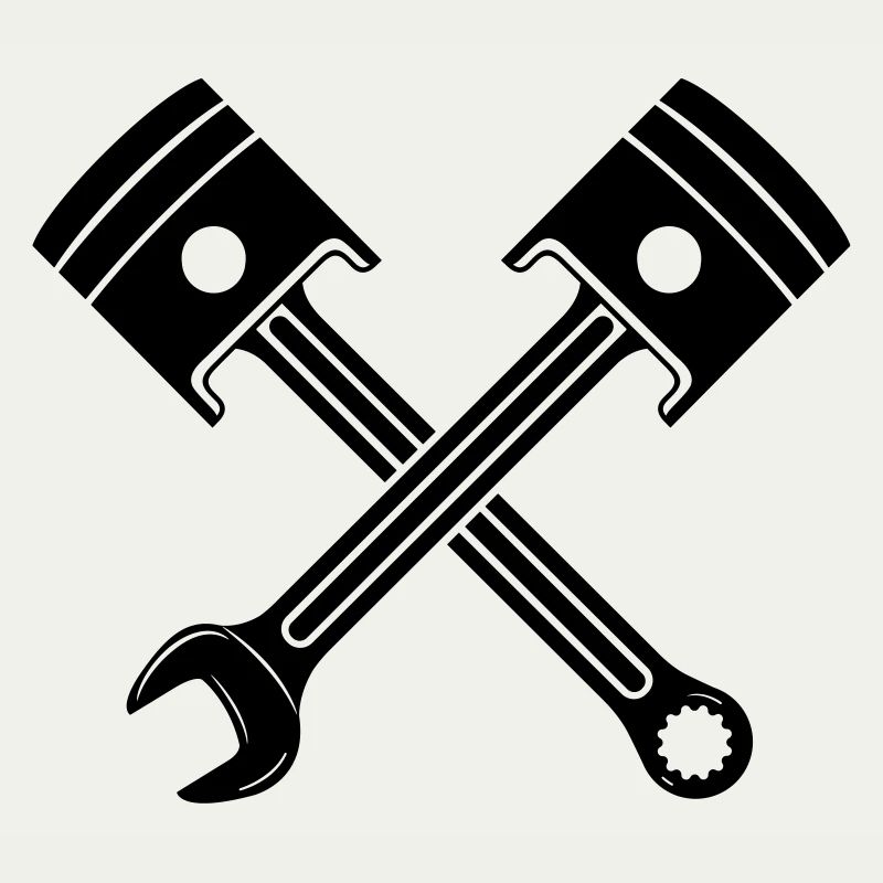 Engine piston key crossed