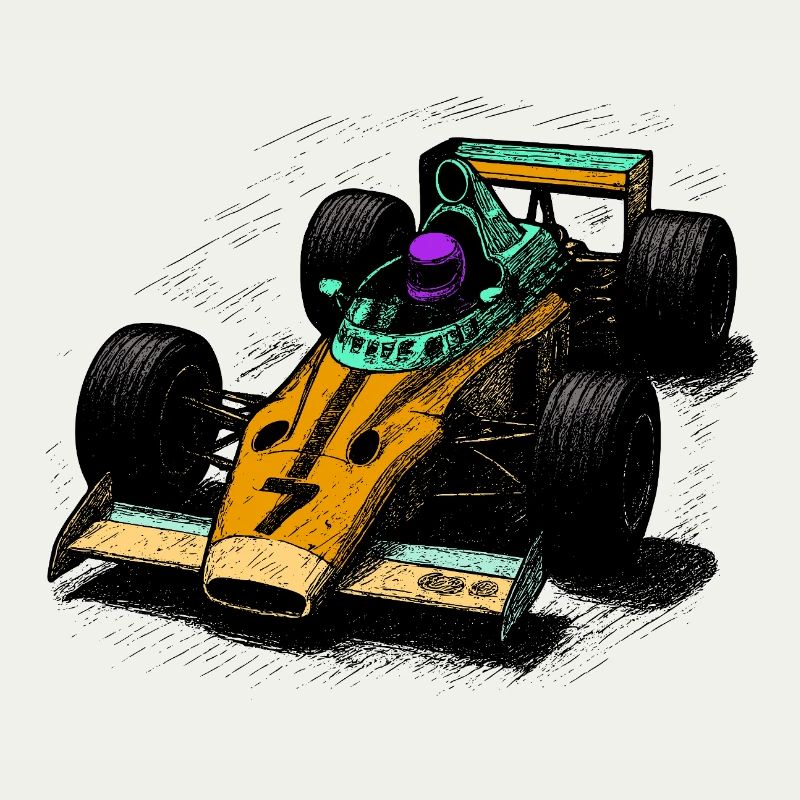 Conception de formule rétro aux couleurs vives